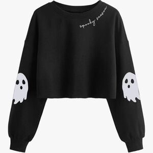 Black Crop Sweatshirt (Spooky Season)